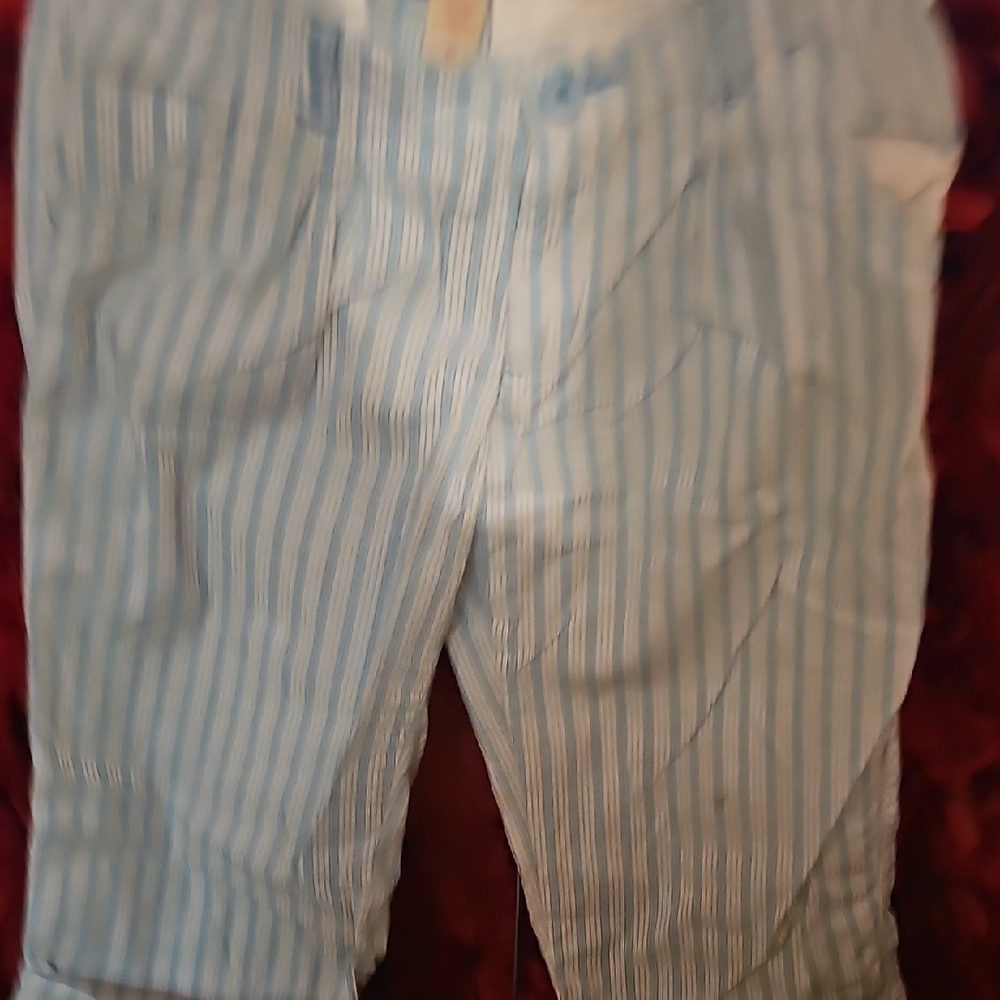 Mossimo Girls Striped Blue Capri Pants Size 12